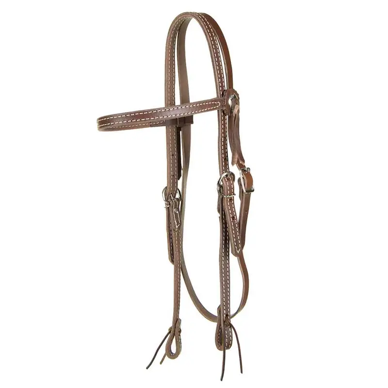 Heavy Oil Browband Headstall w/Concho Accents