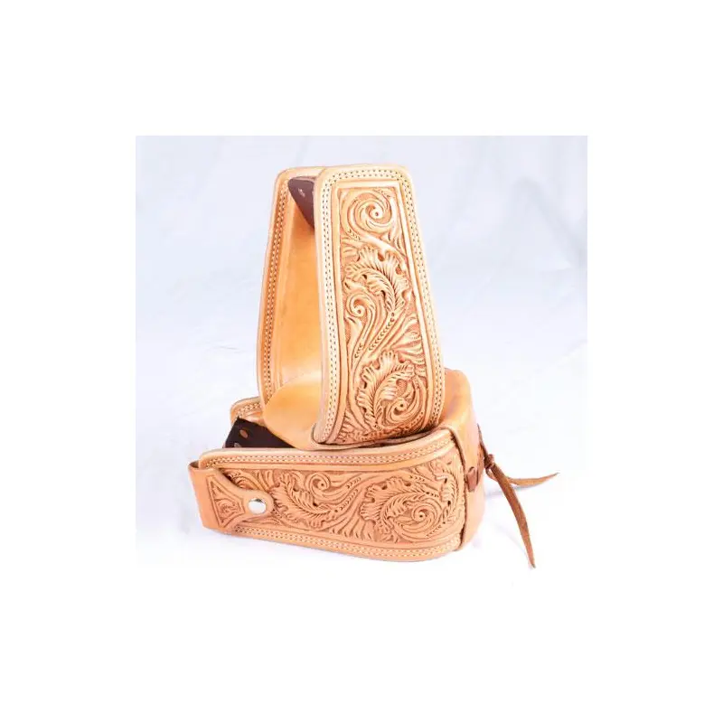 Trophy Leather Tooled Stirrups #5
