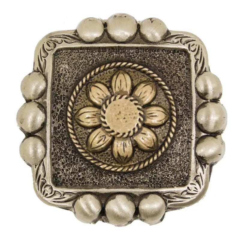 Antique Silver and Gold Flower Concho