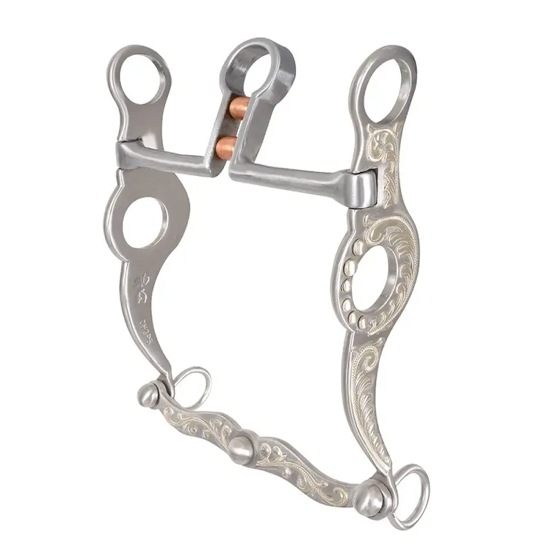 Classic Equine Cowhorse Collection Keyhole Bit With Double Roller