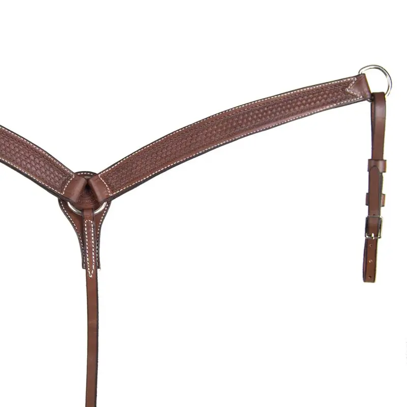 Teskey's 1-3/4" Basketweave Breast Collar w/Shell Border