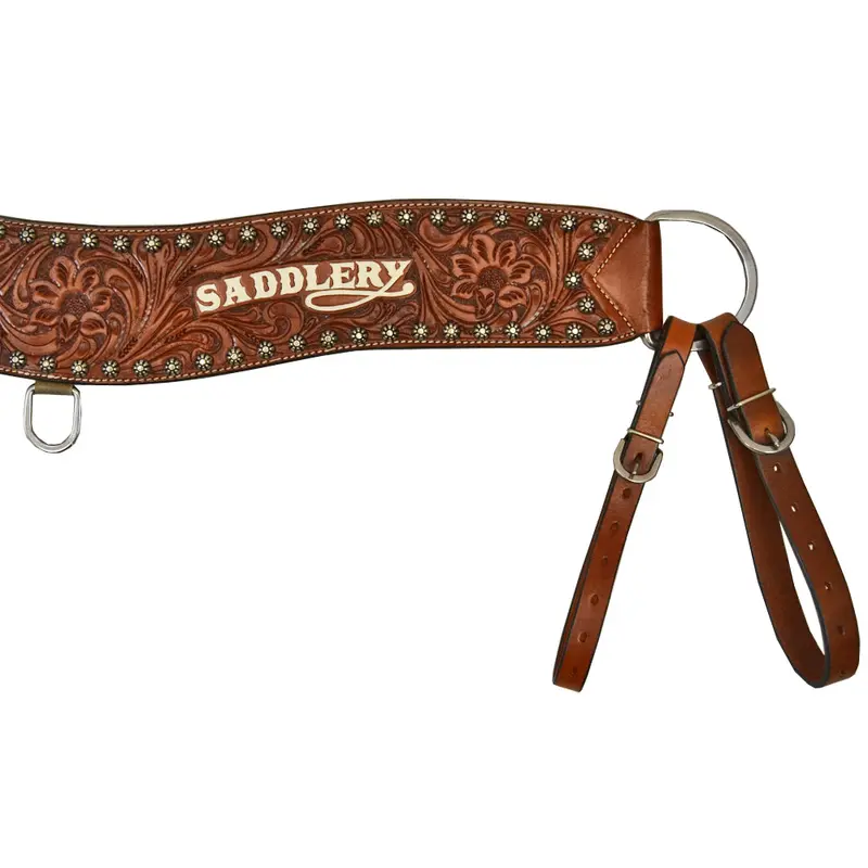 Teskey's 4" Floral Tooled Tripping Collar w/Dots