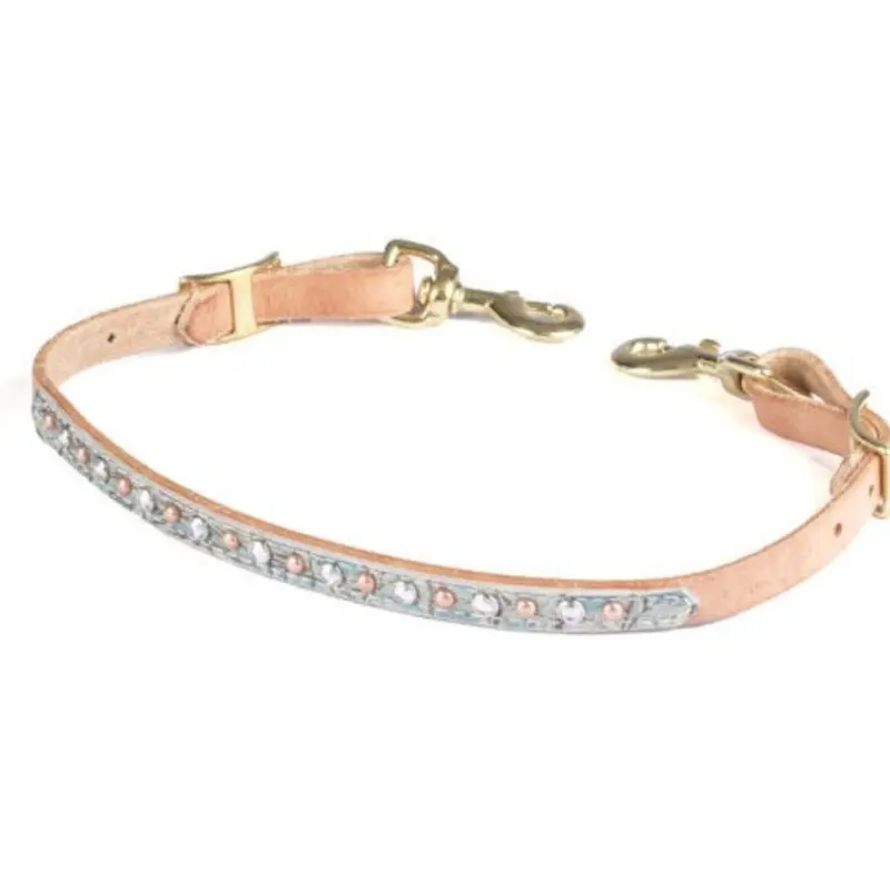 Teskey's Turquoise Gator Wither Strap w/Crystals & Dots