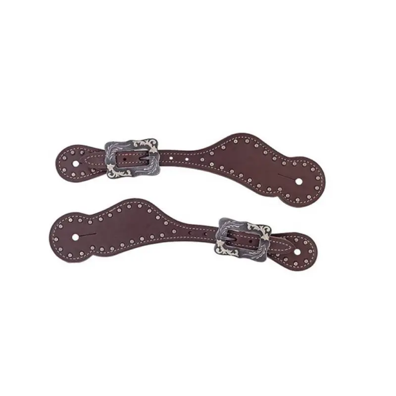 Weaver Ladies Heavy Oil Contour Spur Straps w/Dots