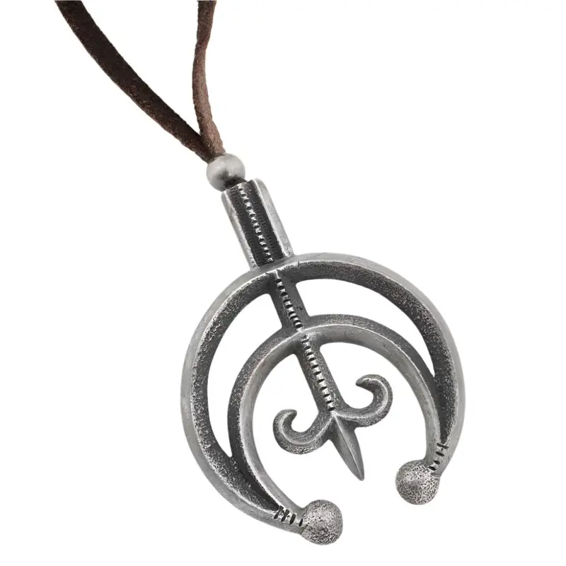 Peyote Bird Harrison Jim Cast Naja SS Necklace on Leather