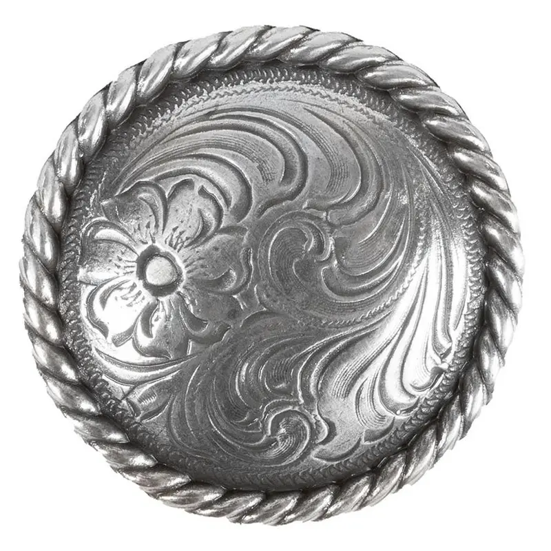 Antique Floral Concho with Rope Edge