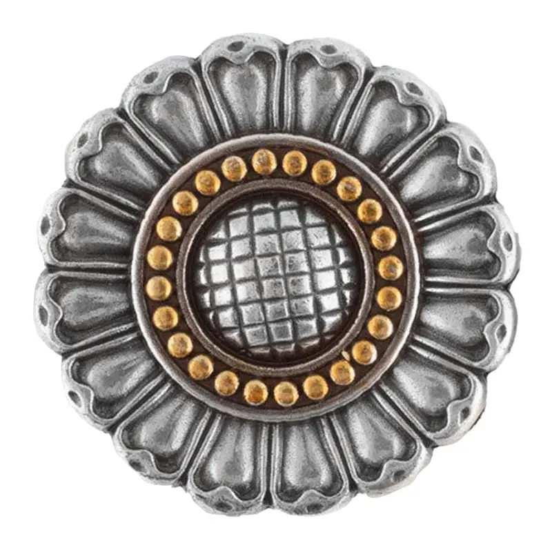 Antique Silver Sunflower Concho