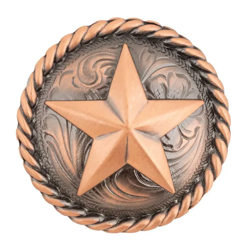 Copper Rope Edge Star Concho