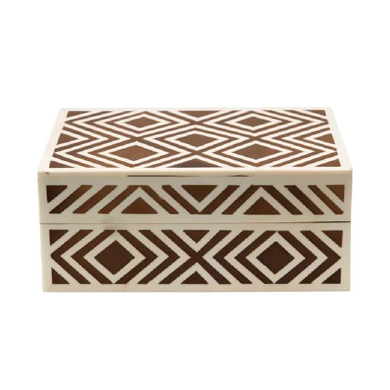 Resin Box with Lid and Pattern Inlay