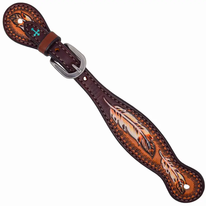 Weaver Turquoise Cross Coco Feather Ladies Spur Strap