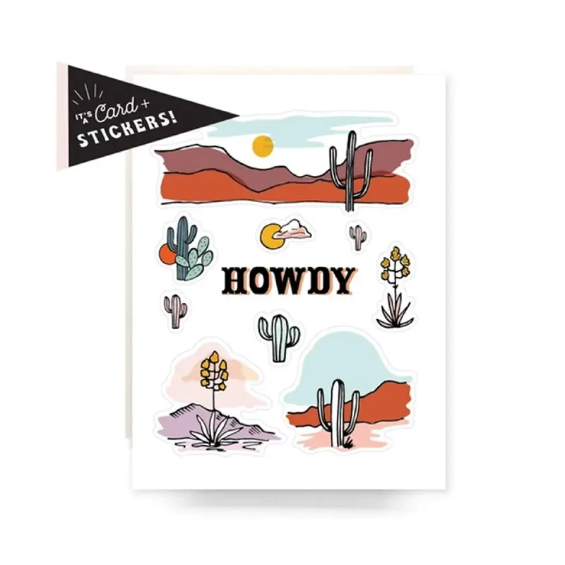 Howdy Cactus Card & Sticker Sheet