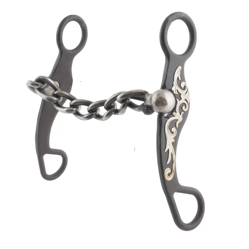 Antique Brown Floral Bit with Chain Mouth