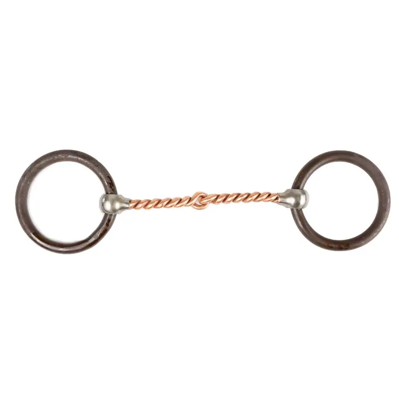 Antique Brown Loose O-Ring Twisted Copper Snaffle Mouth Bit