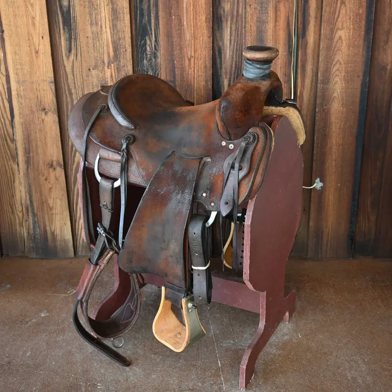 14.5" USED MATT BRUTON POST HORN SADDLE