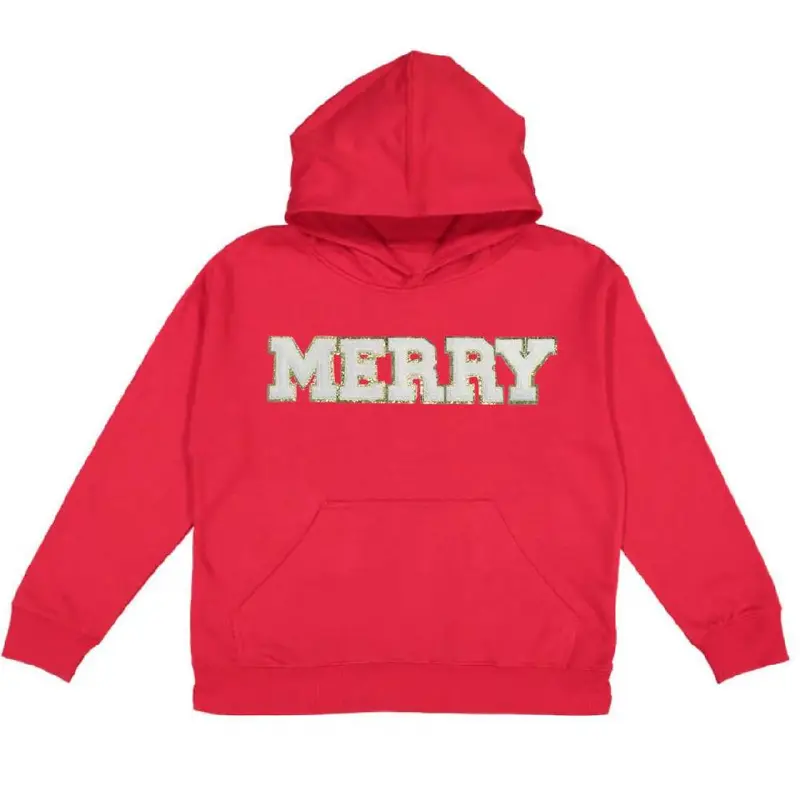 "Merry" Patch Christmas Hoodie