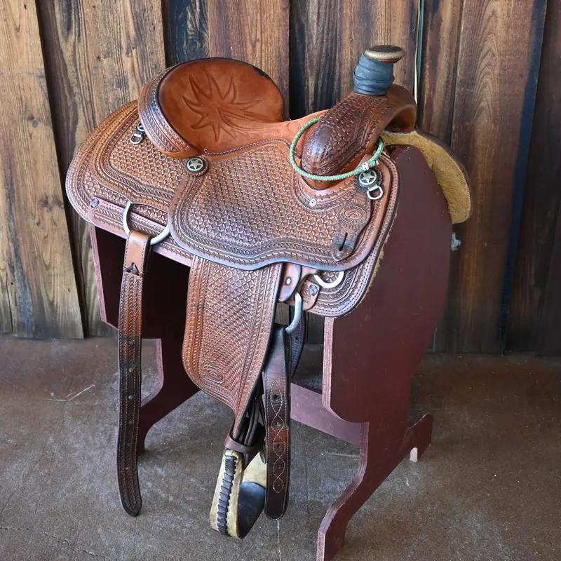 14.5" USED TODD JEYS TEAM ROPING SADDLE