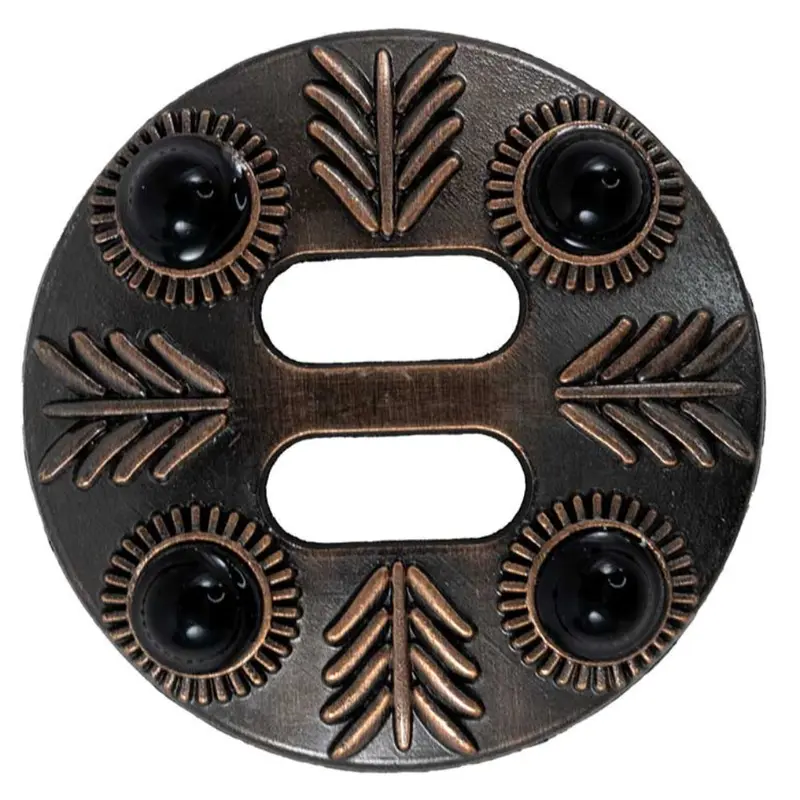 Antique Copper Arrow Slotted Concho w/Black Stone