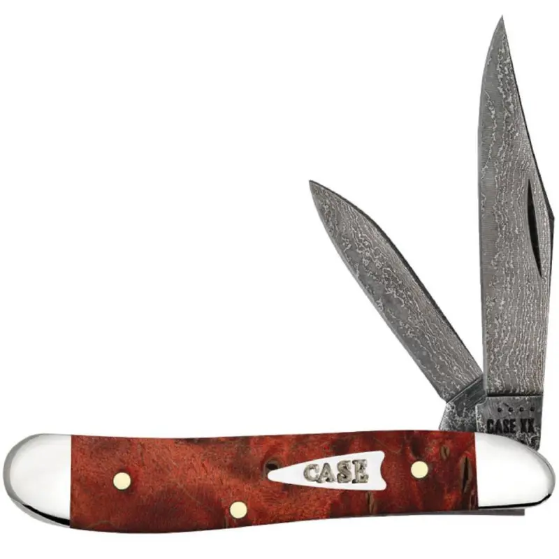 Case Red Orange Maple Burl Wood Smooth Peanut