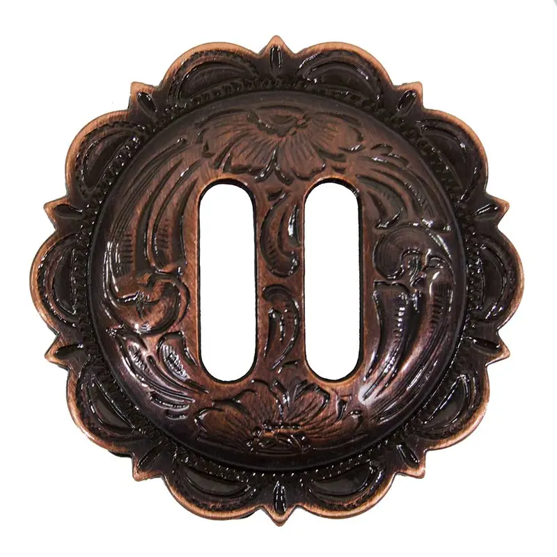 Copper Slotted Scalloped Concho