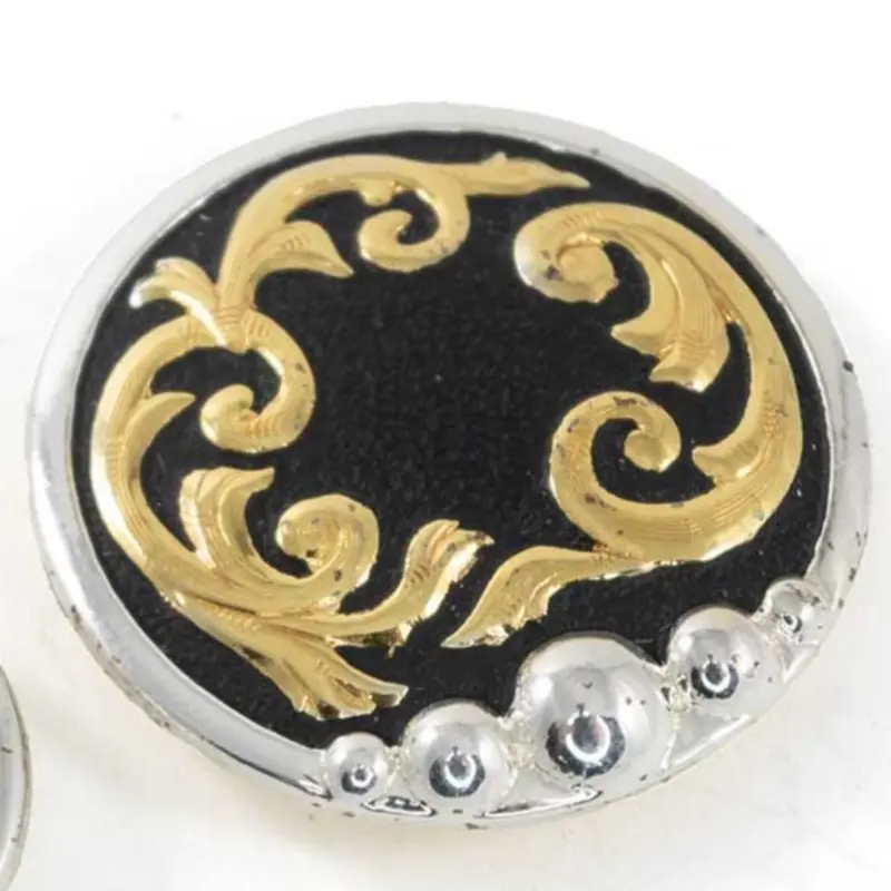 Black Concho with Gold Filigree