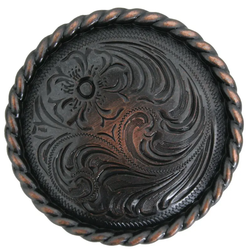 Rusted Copper Concho with Rope Edge