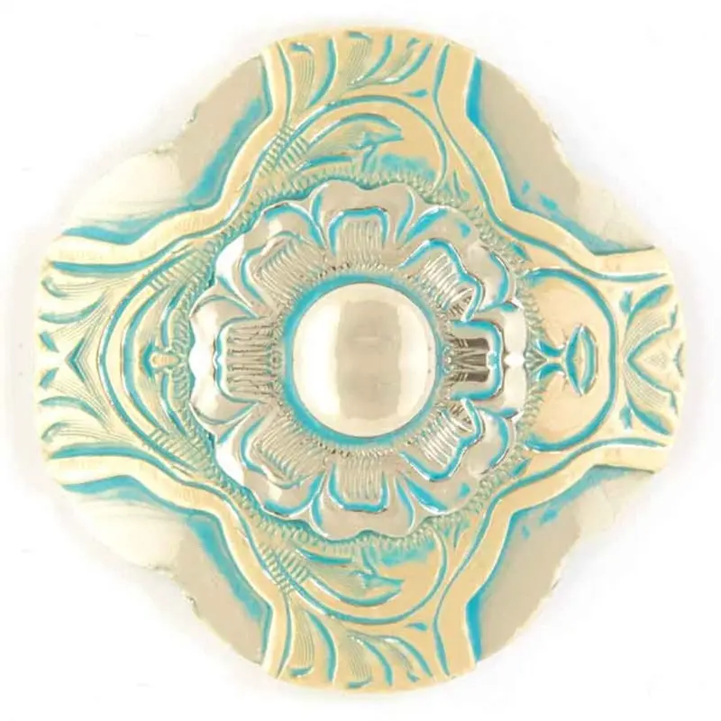 White Gold And Turquoise Concho