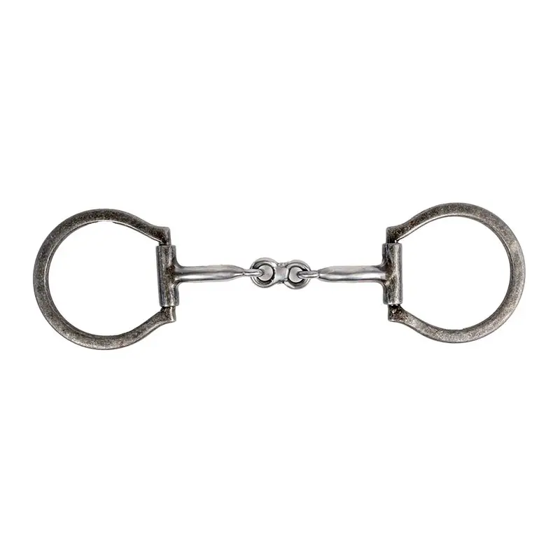 Aged Steel Dogbone Offset D Snaffle Bit