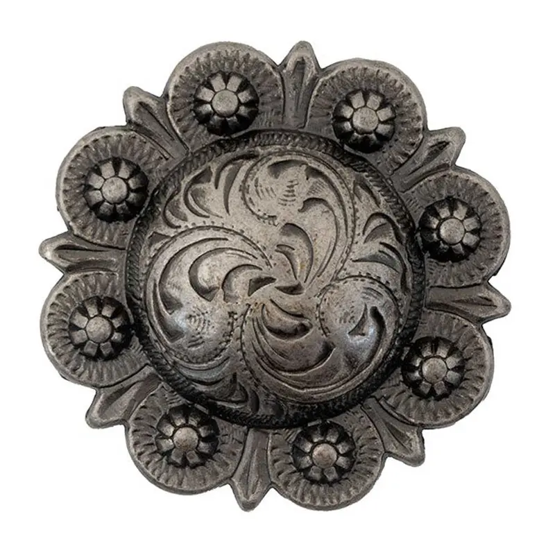 Antique Nickel Floral Berry Concho