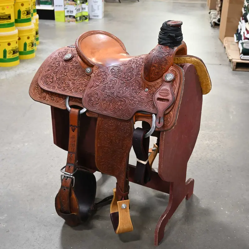 14" USED CAPROCK TEAM ROPING SADDLE