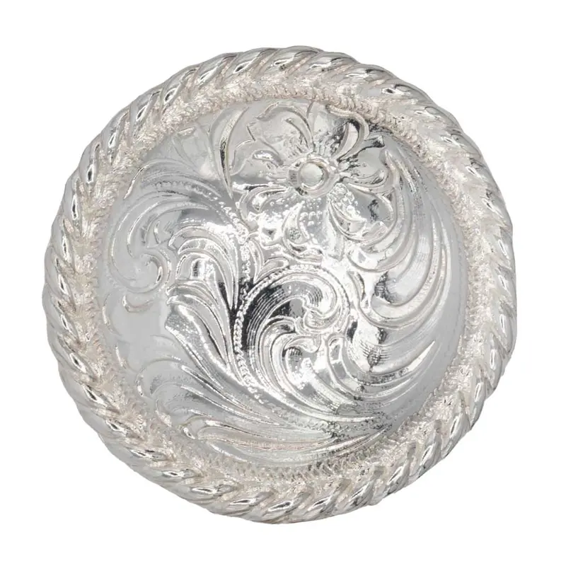 Polished Floral Concho with Rope Edge