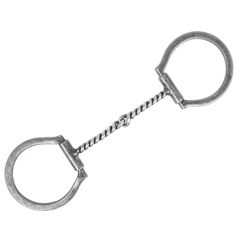 Aged Iron Twisted Snaffle Offset D Ring