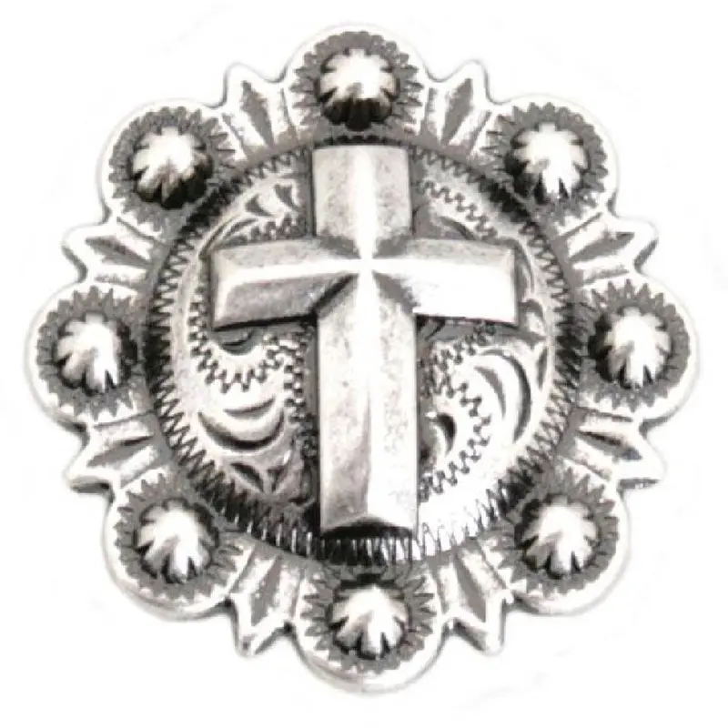 Antique Silver Cross Berry Concho