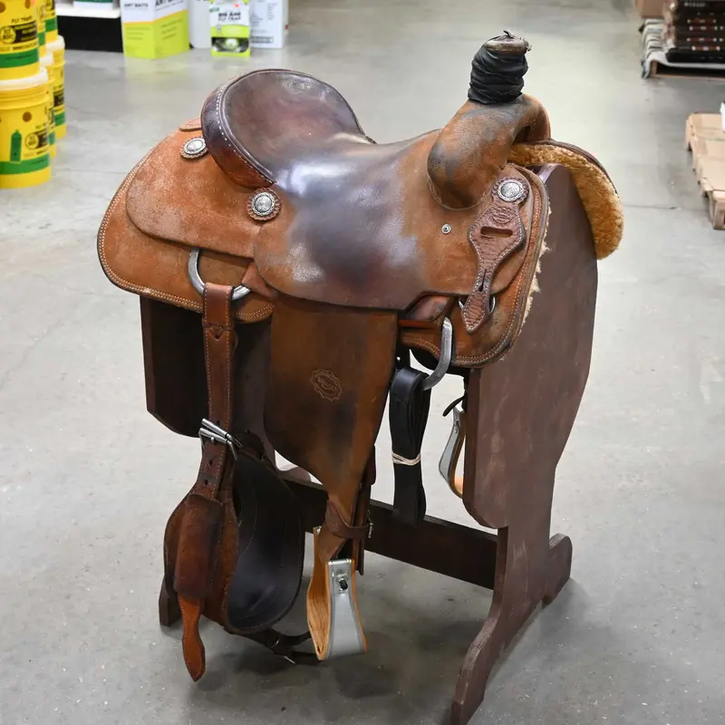 14.5" USED TESKEY'S TEAM ROPING SADDLE
