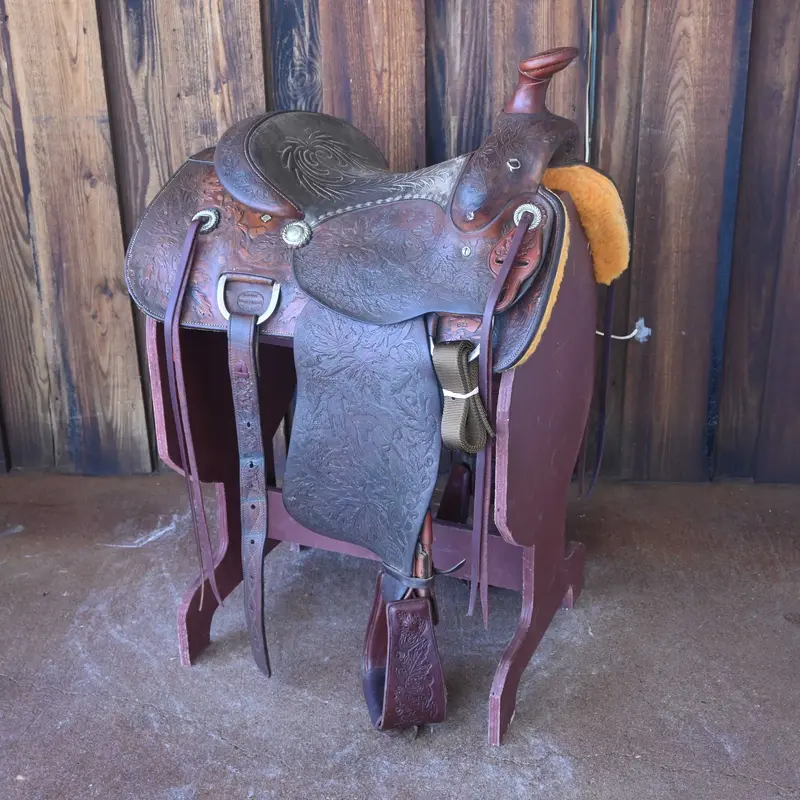14" USED HARLAN WEBB ROPING SADDLE