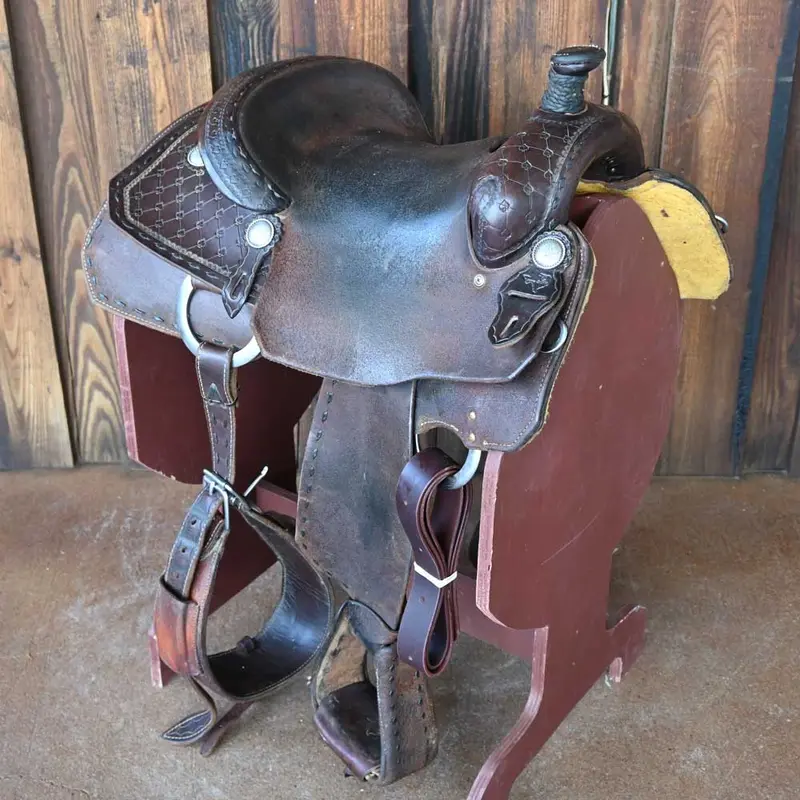 14" USED BIG G TEAM ROPING SADDLE
