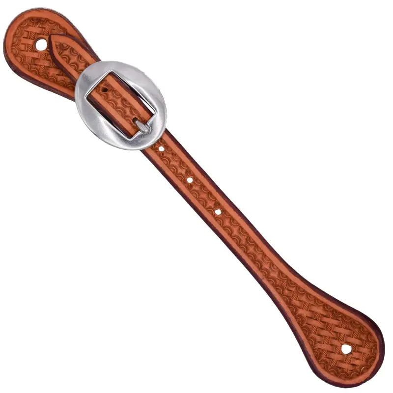 Teskey's Youth Basket Stamped Straight Spur Straps