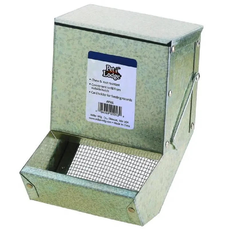 5" Metal Small Animal Feeder with Lid and Sifter Bottom