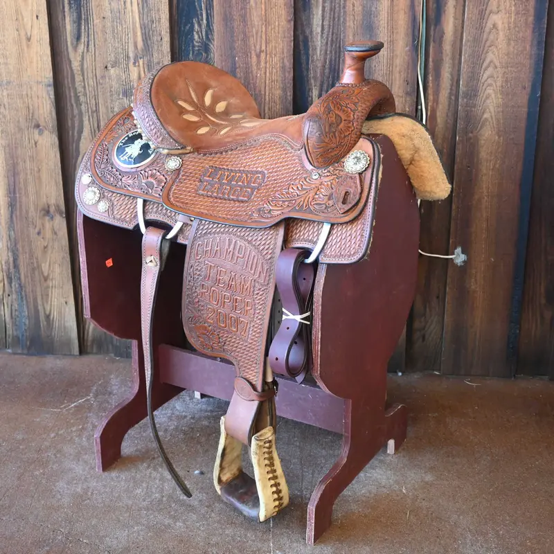 14.5" USED DOUBLE J TEAM ROPING SADDLE