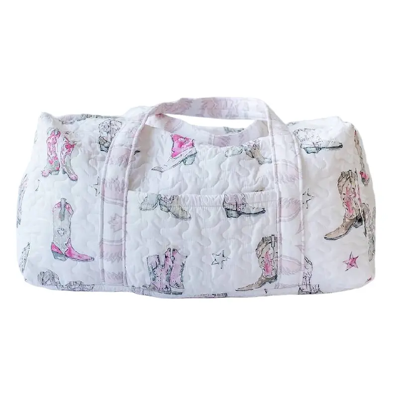 Thunderbird Boots Pink Quilted Duffle Bag