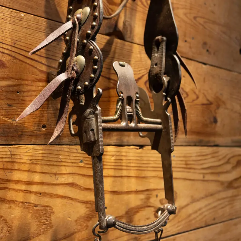 Vintage Pistol Shank Spade Bit Bridle Rig