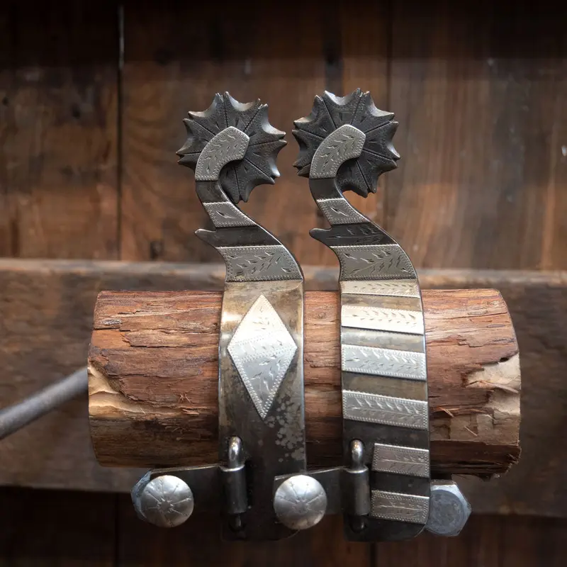Pat Ray Castleberry Silver Mounted Spurs