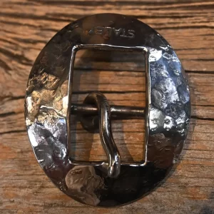 1" Staley Hammered Silver Headstall Buckle