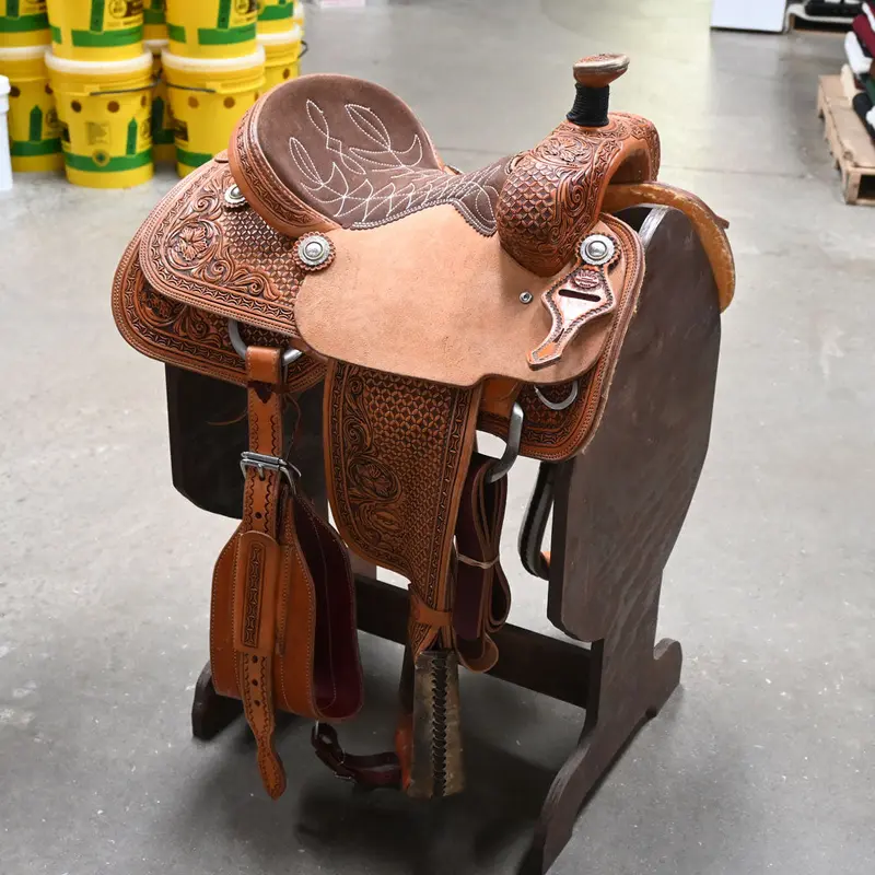 14" USED TESKEY'S ROPING SADDLE