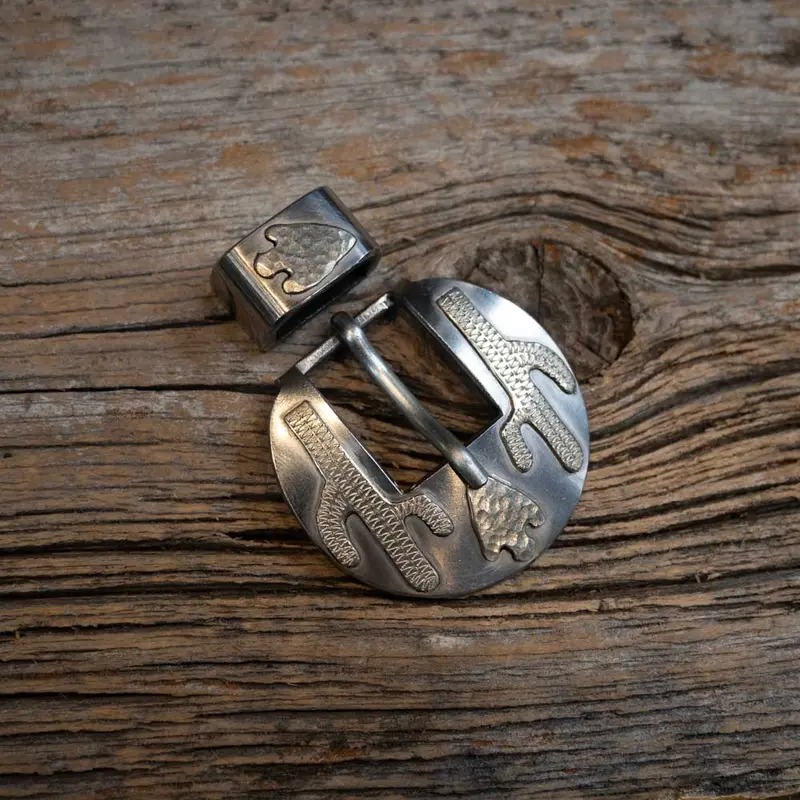 Wayne Dollar Silver Cactus Headstall Buckle Set