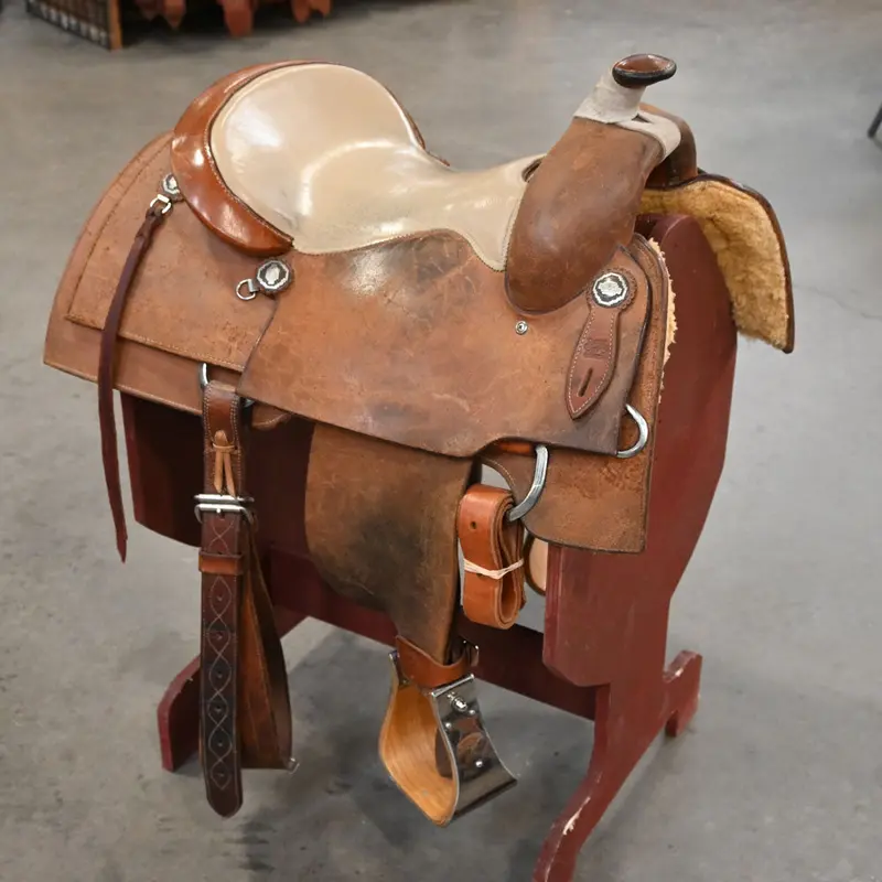 15" USED BURNS COW HORSE SADDLE