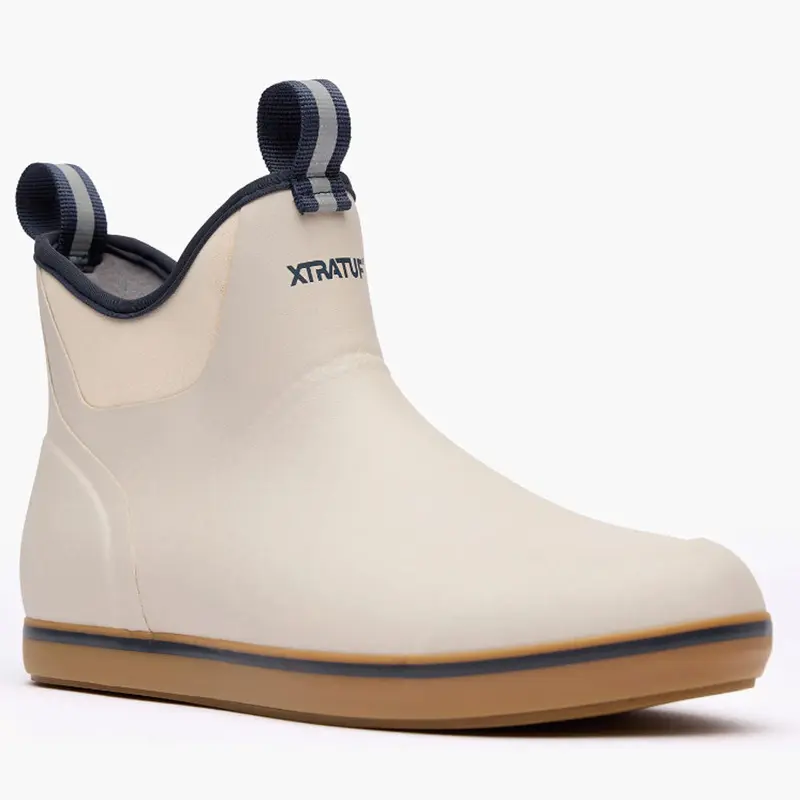 XTRATUF Men's Ivory/Navy Ankle Deck Boot