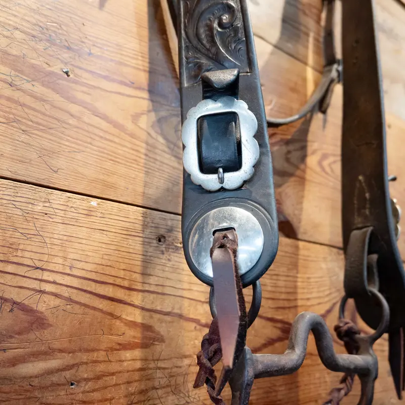 Vintage Tooled Bridle w/ Scalloped Silver conchos
