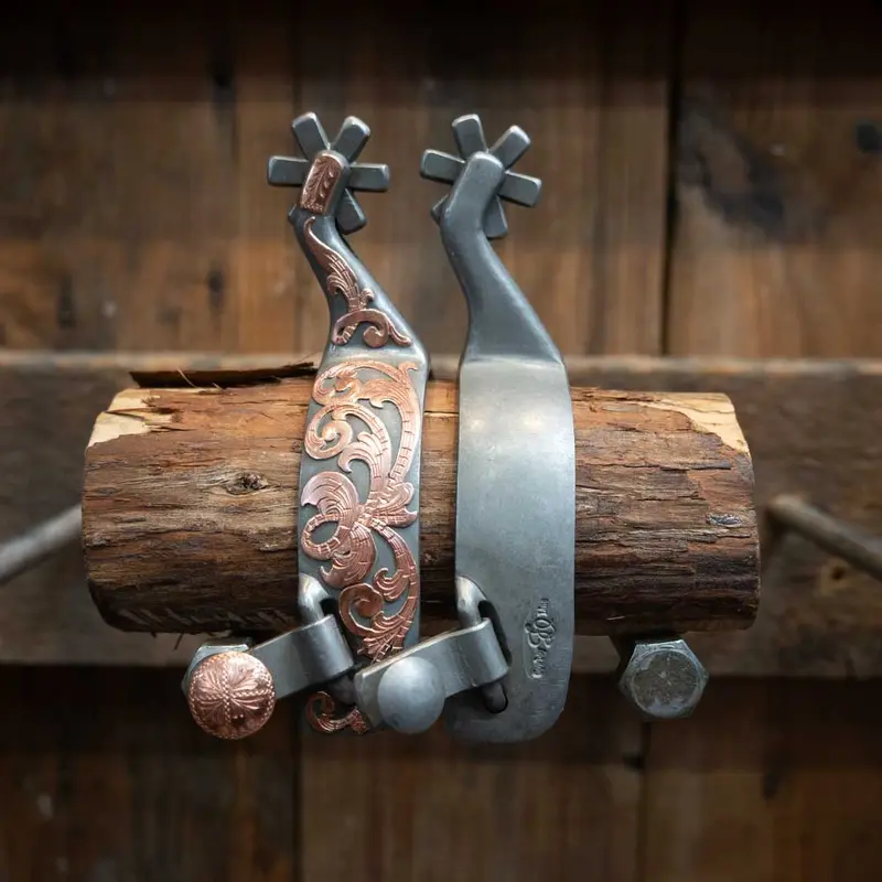 JO Cowboy Line Silver Mounted 6 pt. Spurs