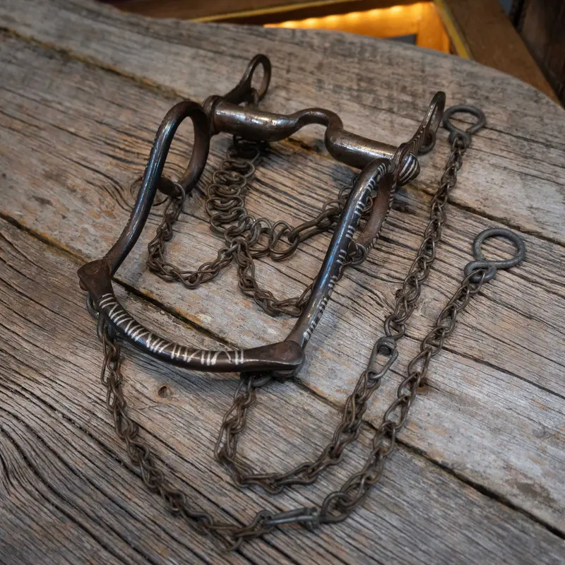 Vintage Spanish Style Silver Inlayed Bit