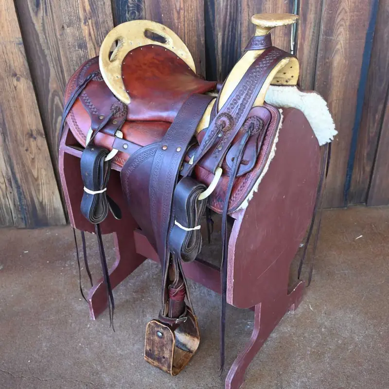15" USED CLINT MORTENSON MULE SADDLE